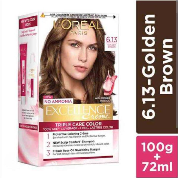 Loreal Paris Excellence Cream Golden Brown 6 13 100g+72ml