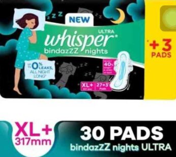 Whisper Bindazzz Nights XL 27 pads + 3 Pads