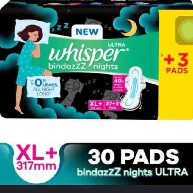 Whisper Bindazzz Nights XL+ 27N + 3N free