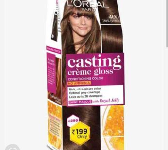 Loreal Paris Casting Creme Gloss Color Darkest Brown 400 21g + 24ml