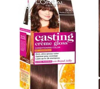 Loreal Paris Casting Creme Gloss Medium Brown 500 87.5g + 72ml + Free 192.5ml