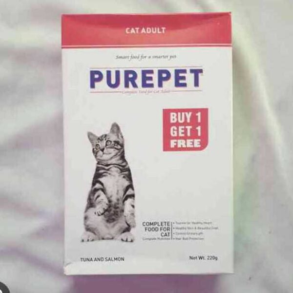 purepet cat adult tuna and salmon buy1 get1 200g