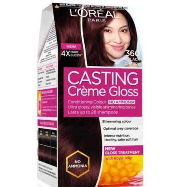loreal paris casting creme gloss 360 black cherry  75ml
