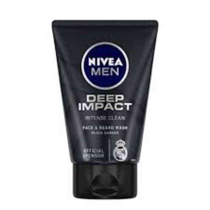 nivea men deep impact face beard wash 50g