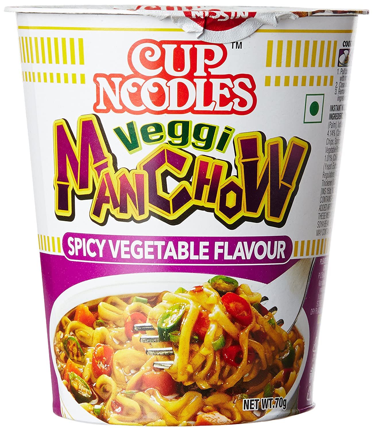Nissin Veggi Manchow spicy veg Flavour Cup Noodles 70 gms