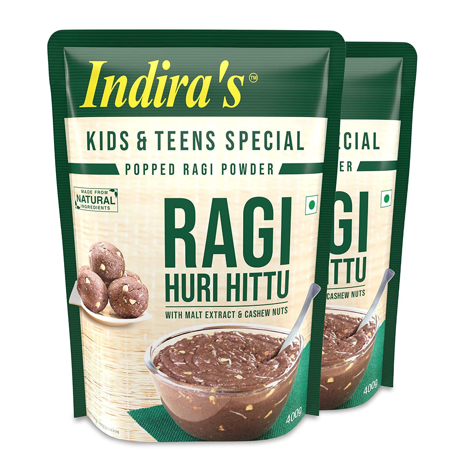 Indiras Ragi Huri Hittu Kids Teens Special Mix 400 Gms