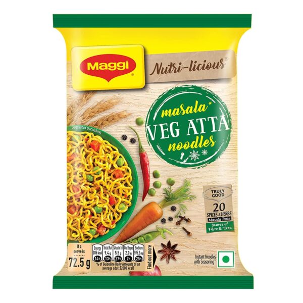 Maggi Masala Veg Atta Noodles 72.5 Gms