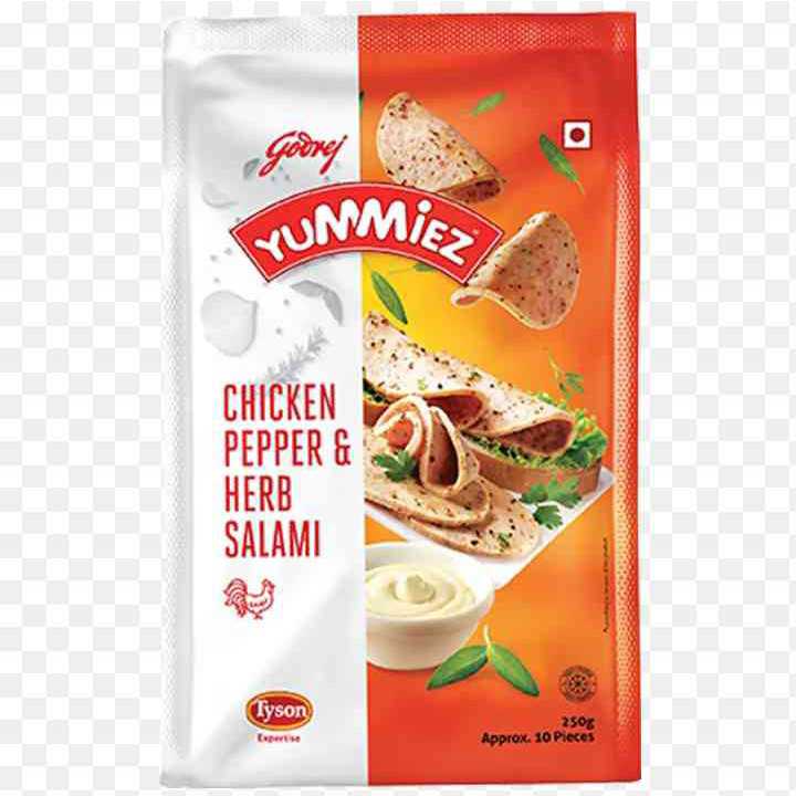 Godrej Yummiez Chicken Pepper and Herb Salami 250 Gms