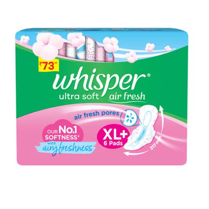 Whisper Ultra Soft Air Fresh XL+ 6N