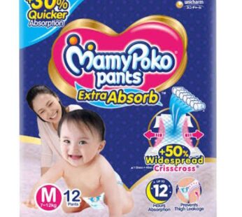 MamyPoko Medium Extra Absorb Crisscross Pants 12pants