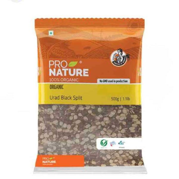 Pro Nature Organic Split Black Urad Dal 500 Gms