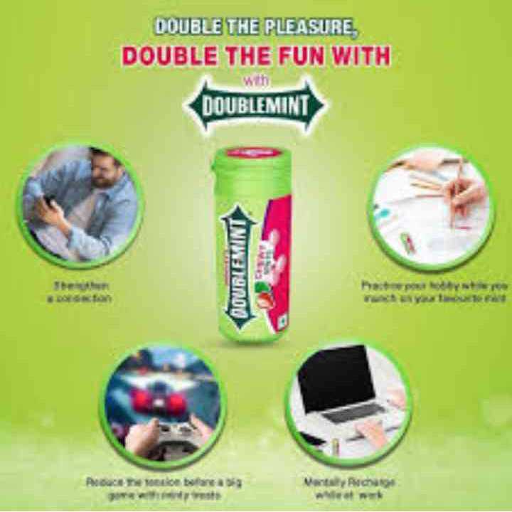 Wrigley Doublemint Chewy Mints 33.6g Strawberry Flavour