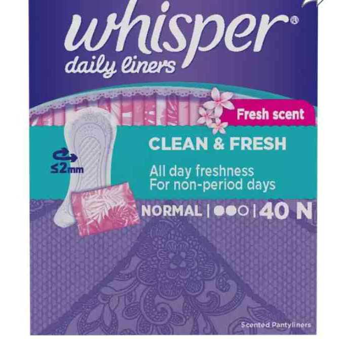 Whisper Daily Liners Clean and Fresh 40N - Image 2