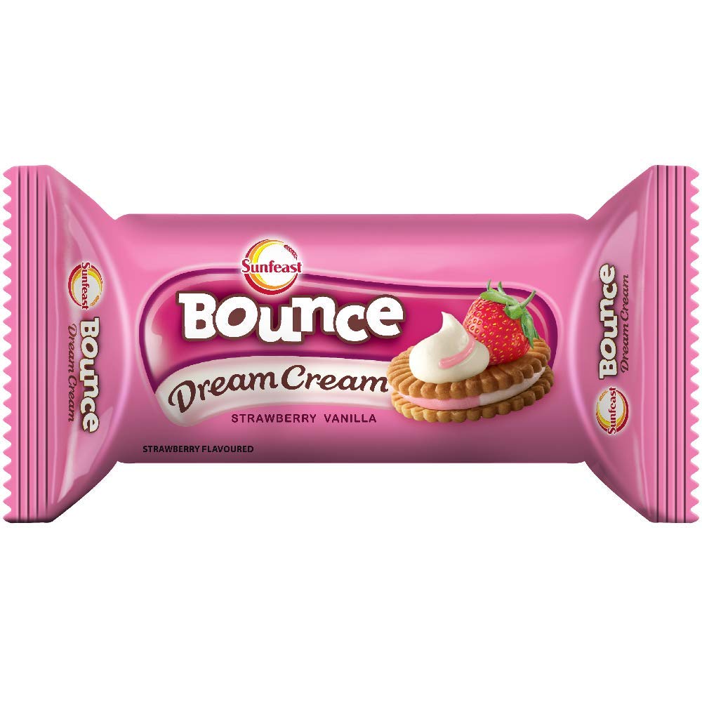 Sunfeast Bounce Strawberry Vanilla Biscuits 72 gms