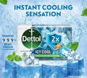 Dettol 2x Menthol Icy Cool 3Nx(125g+25g(Free)450g