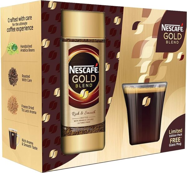 Nescafe Gold Blend Instant Coffee Powder - Glass Jar (Limited Edition Pack