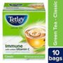 Tetley Green Tea immune with added Vitamin C, Classic, 10 Tea Bags