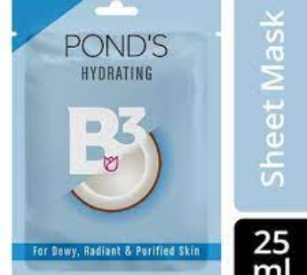 Ponds Vitamin Duo Sheet Mask Hydrating, Vitamin B3 Coconut Water, For Dewy Radiant & Purified 25ml
