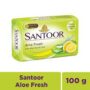 Santoor Aloe Vera & Lime Soap, 100 g