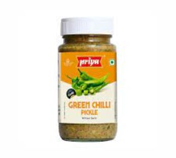 Priya Green Chilli Pickle without Garlic, 300g