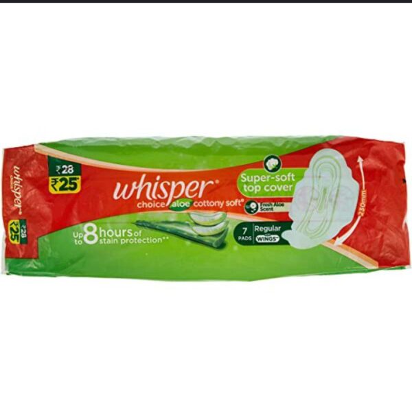 Whisper Choice Aloe Vera Regular Sanitary Pads 7 Pcs