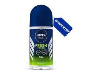 NIVEA MEN Fresh Power Roll On Deodorant – With Musk Scent, Long Lasting, Refreshing Freshness, 50 ml