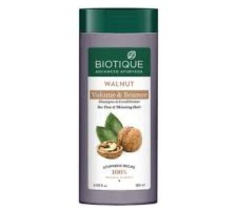 BIOTIQUE Volume & Bounce Shampoo & Conditioner – Walnut, For Fine & Thinning Hair, 180 ml